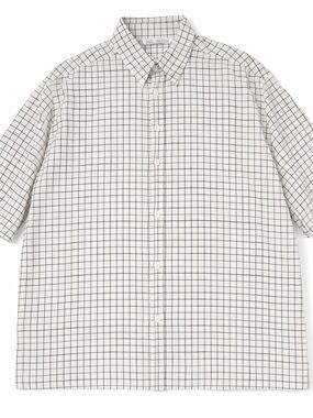 Zara Cream Shirt with Black Grid New Without Tag Mens Medium